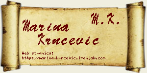 Marina Krnčević vizit kartica